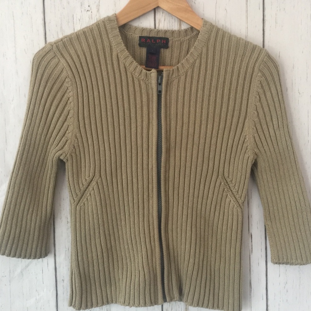 Ralph Lauren sweater jacket zip up front cotton